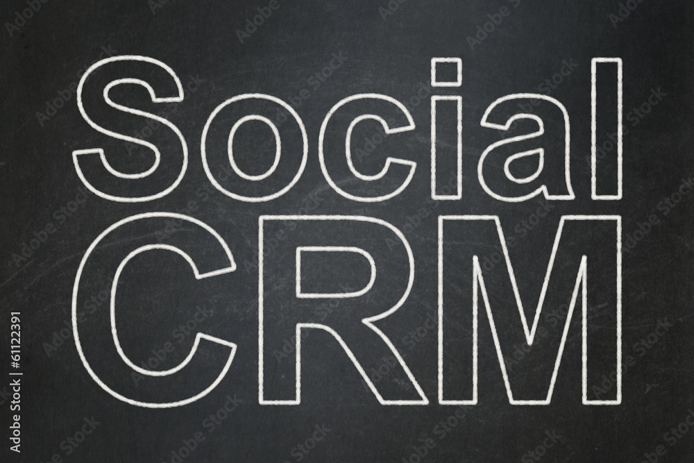 Obraz premium Business concept: Social CRM on chalkboard background