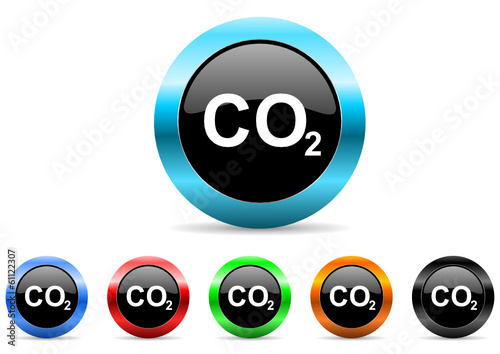 carbon dioxide icon vector set