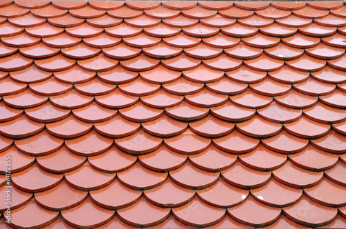 Beautiful Thai church roof tiles.