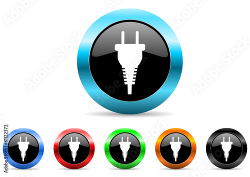 plug icon vector set