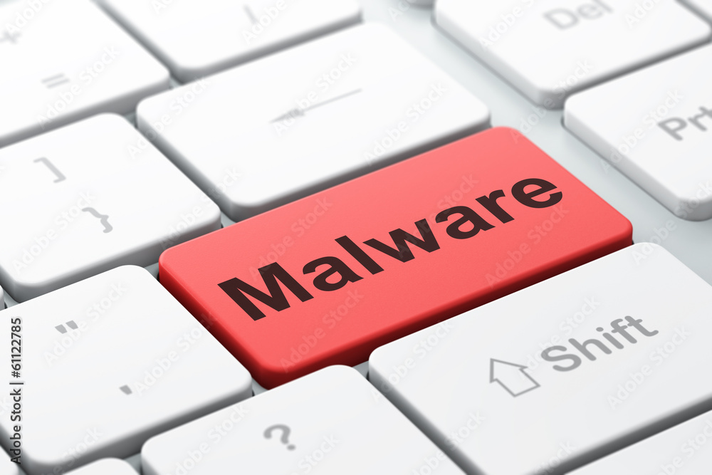 Safety concept: Malware on computer keyboard background Safety concept: Malware on computer keyboard background