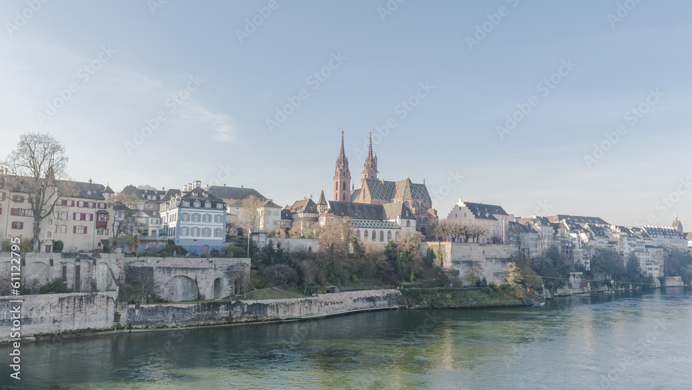 Basel, Altstadt, Rheinufer, Münster, Rhein, Kirche, Schweiz
