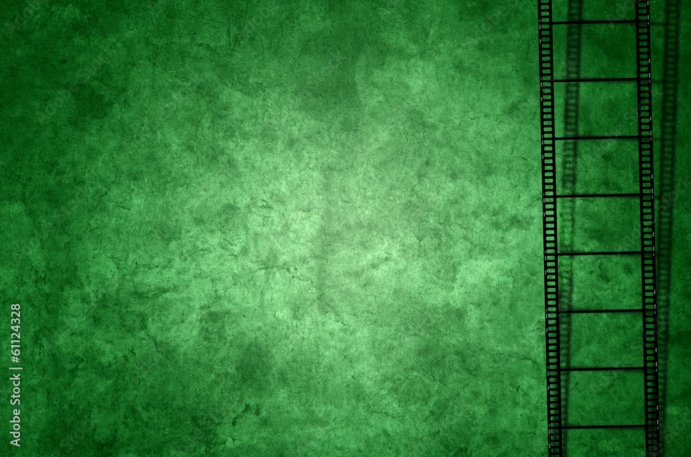 Naklejka premium Film, Filmstreifen, Foto, Hintergrund Grün