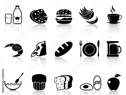 breakfast icons set
