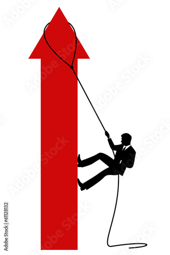 climbing businessman