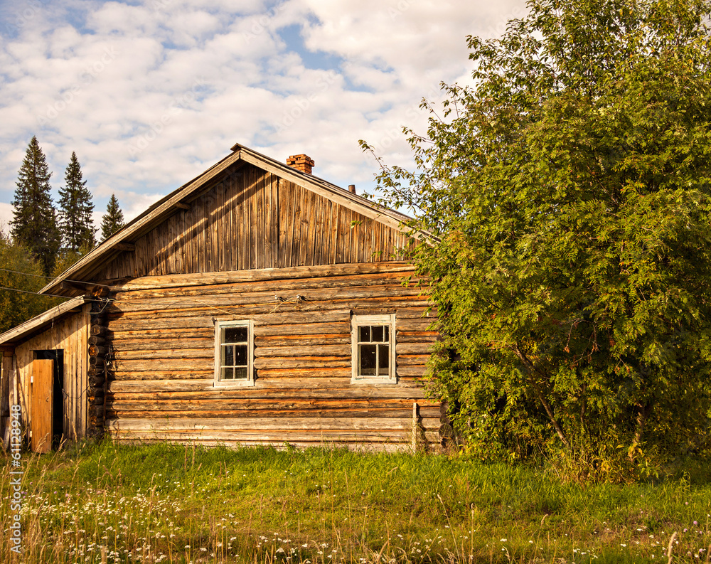 desolate wooden house at sunset desolate wooden house at sunset