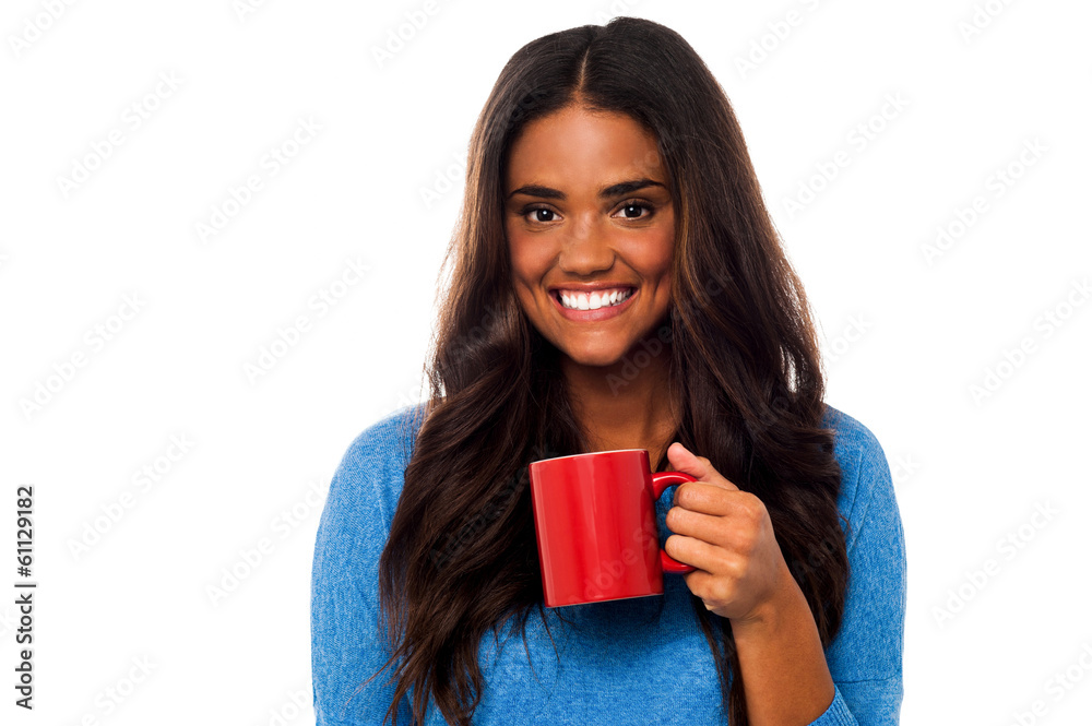 You woman enjoying her morning coffee You woman enjoying her morning coffee