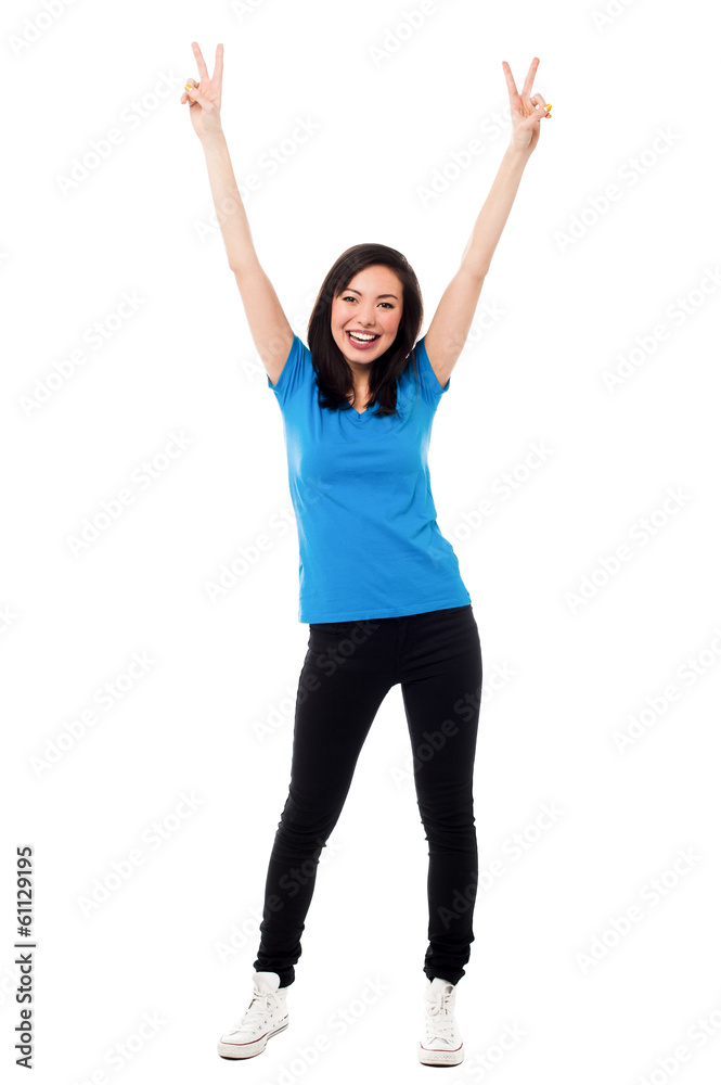 Young girl rejoicing in excitement Young girl rejoicing in excitement