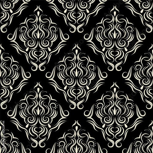 seamless dark wallpaper.damask pattern