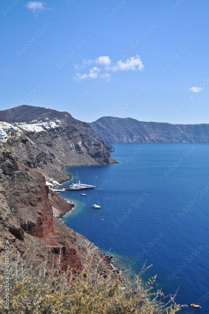 The rocky coast of the island in the Aegean sea.