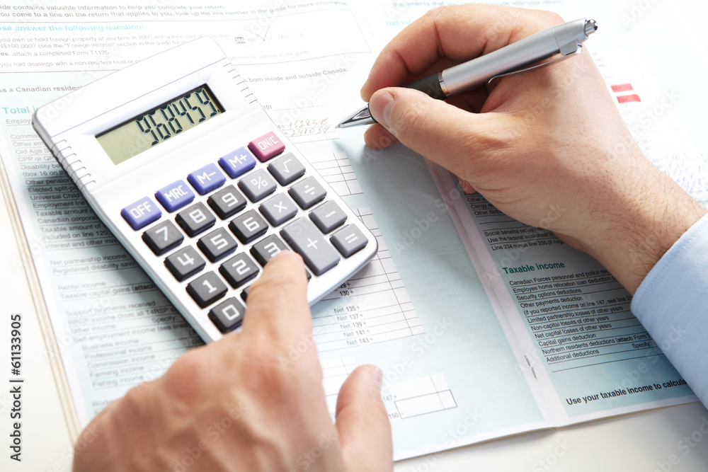 The businessman and calculator The businessman and calculator
