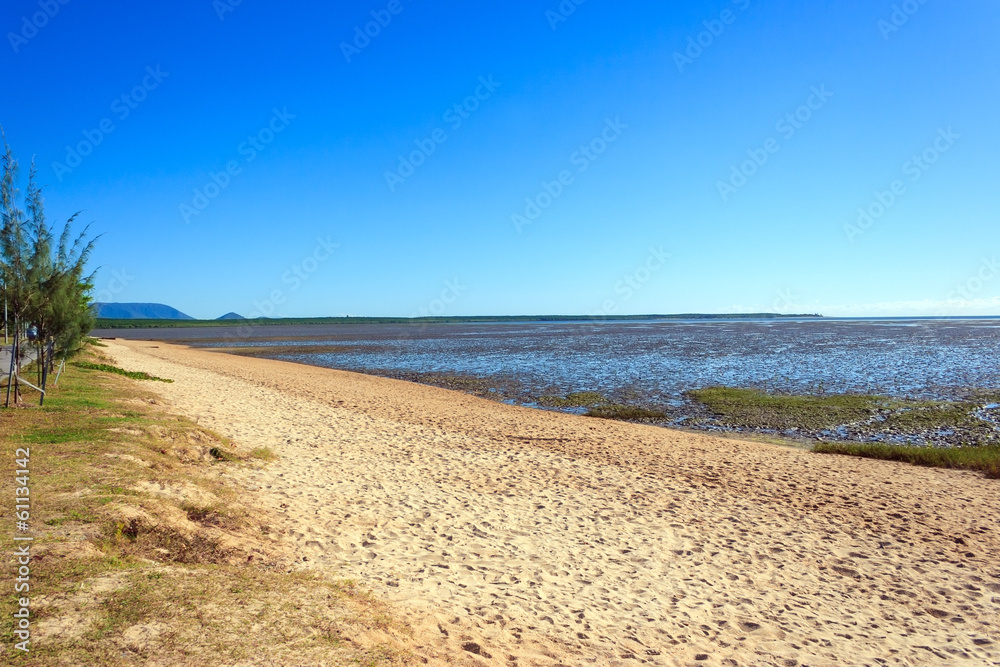 Coast line at Cairns in the blue sky, Australia.