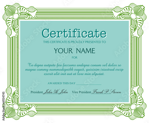 Certificate design