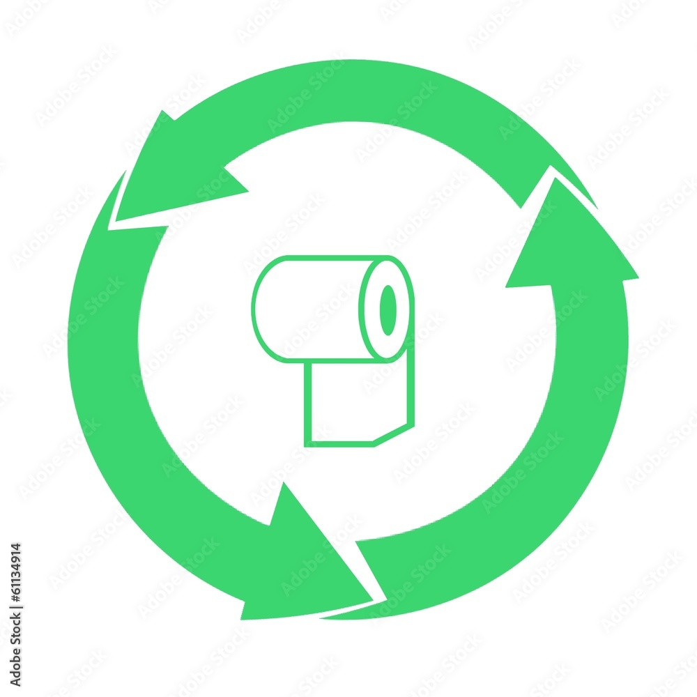 Papier hygiénique dans un symbole recyclage Papier hygiénique dans un symbole recyclage