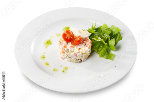 Russian traditional salad "Olivier"