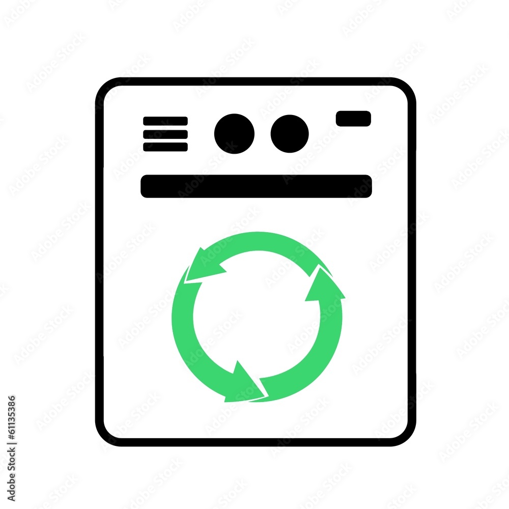Machine à laver le linge écologique Stock Illustration | Adobe Stock