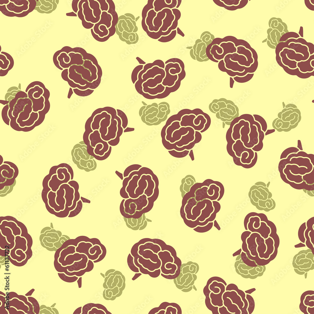 seamless pattern, brain seamless pattern, brain