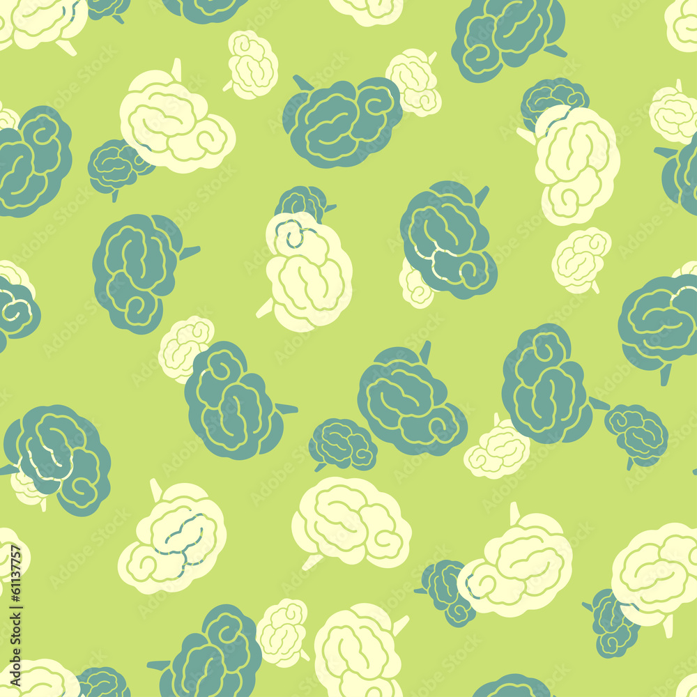 seamless pattern, brain seamless pattern, brain