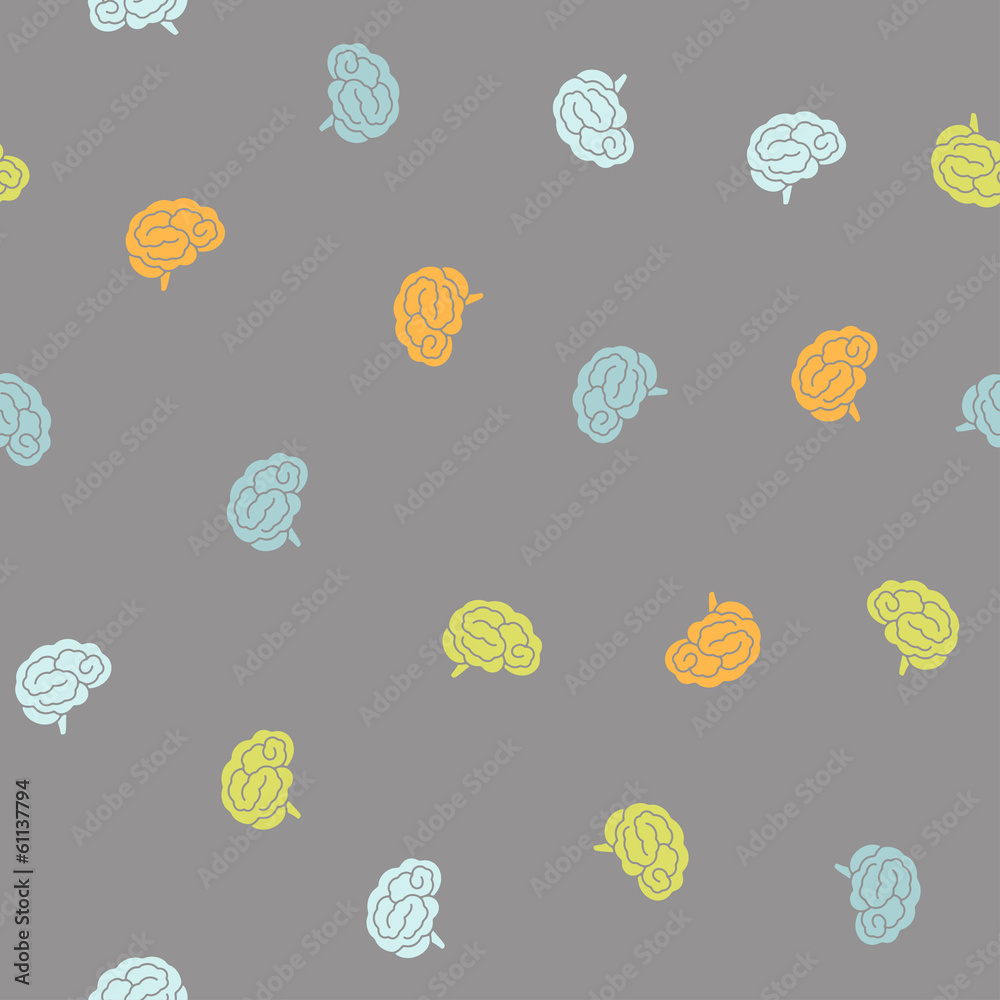 seamless pattern, brain seamless pattern, brain