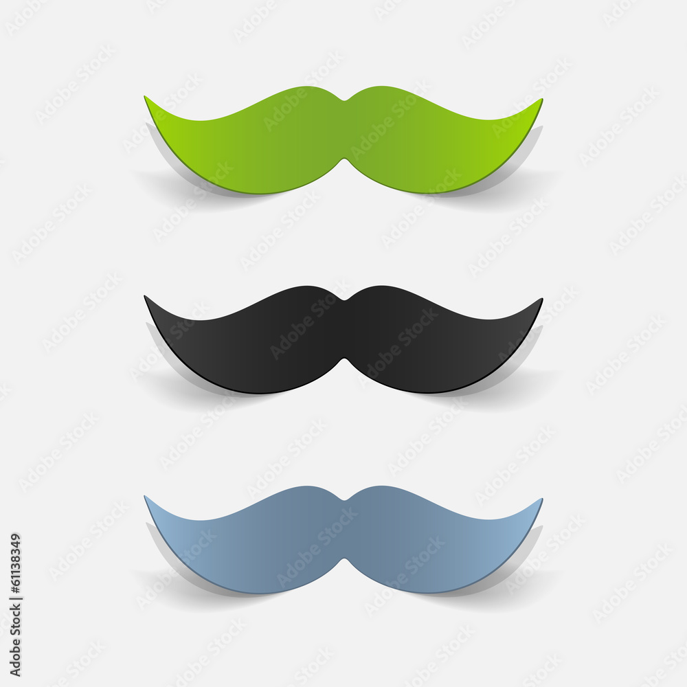 realistic design element: mustache realistic design element: mustache