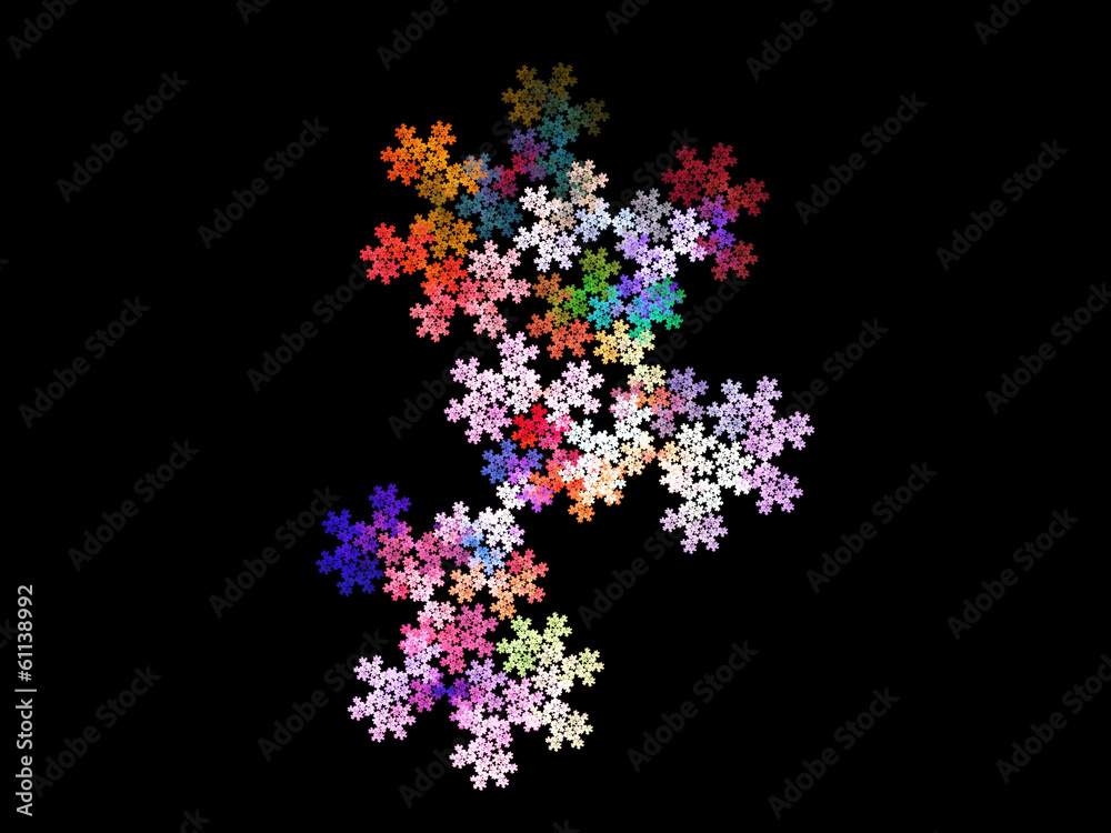 A illustration of colorful flowers on a black background
