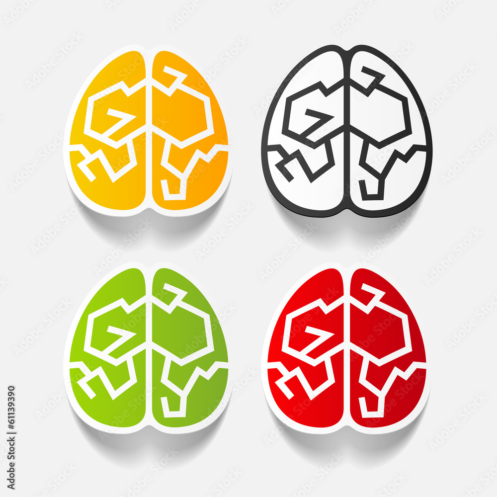 realistic design element: brain realistic design element: brain