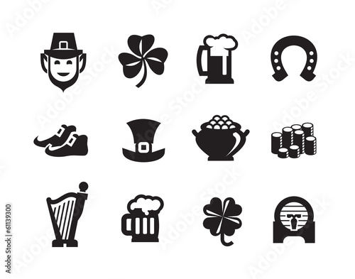St. Patrick's Day icons.Vector format