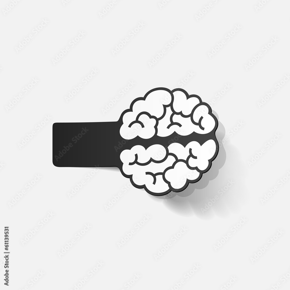 realistic design element: brain realistic design element: brain