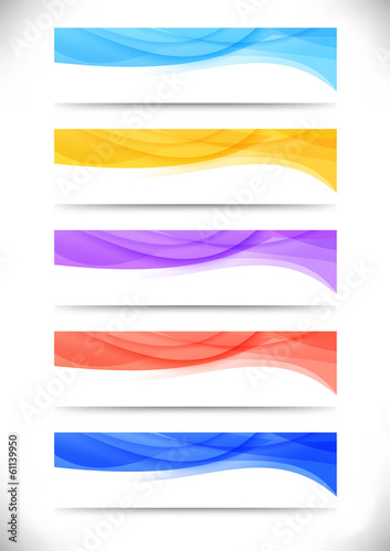 Collection of bright abstract web banners