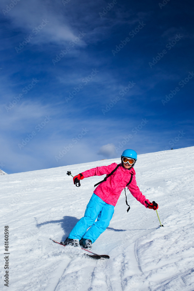 Girl on skis.