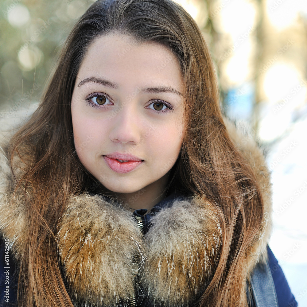 Closeup portrait of pretty little girl face Closeup portrait of pretty little girl face