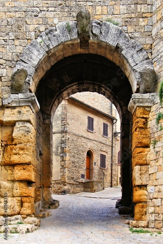 Ancient gate in Volterra, Tuscany, Italy #61143345