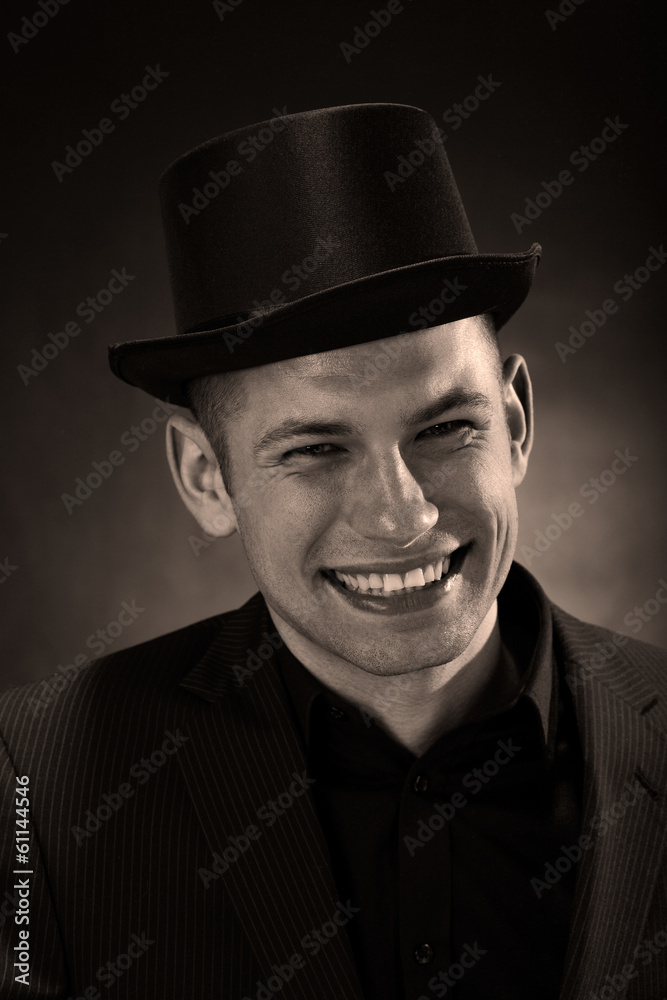 Man wearing a bowler hat Man wearing a bowler hat