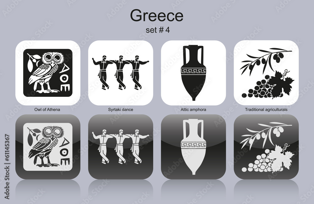 Icons of Greece - obrazy, fototapety, plakaty 
