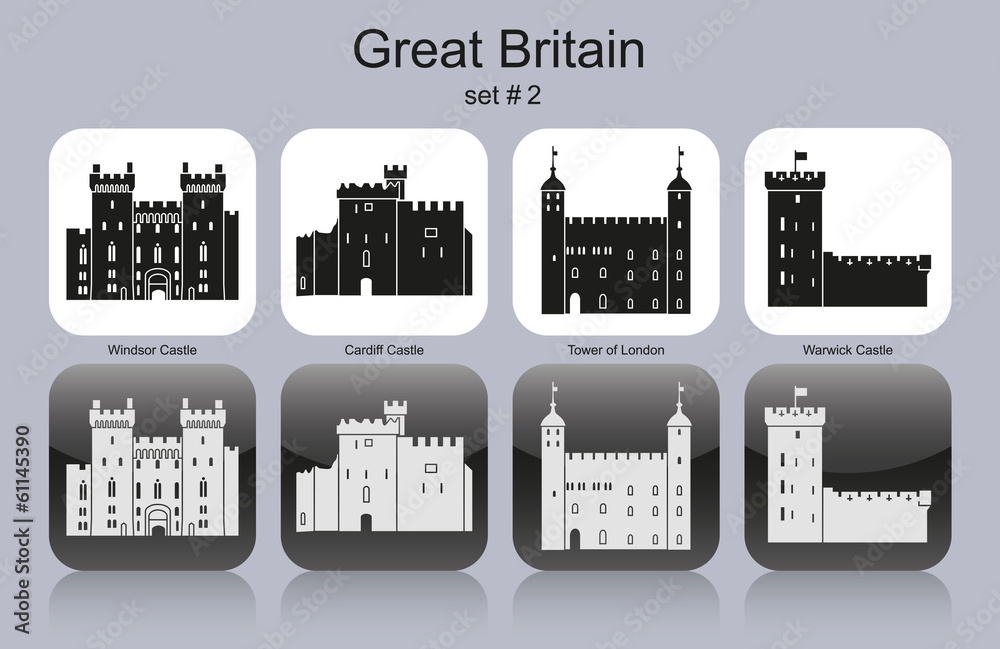 Naklejka premium Icons of Great Britain