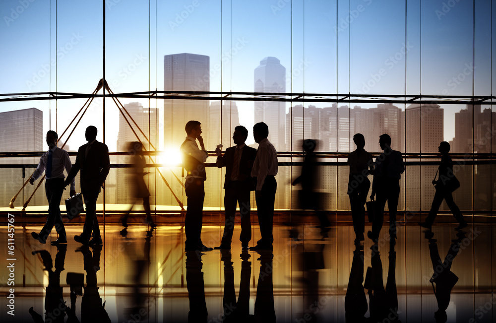 Group of Business People in Office Building Group of Business People in Office Building