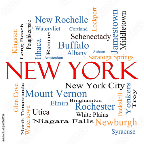 New York State Word Cloud Concept photo