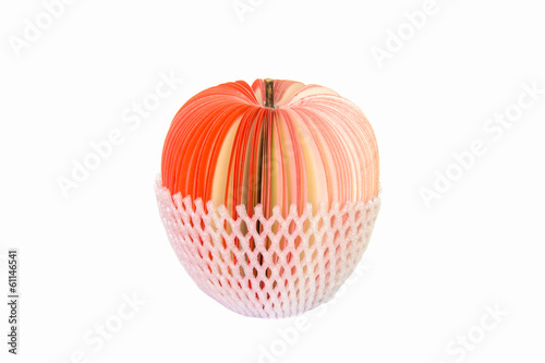 paper stick notes apple with shockproof on white background