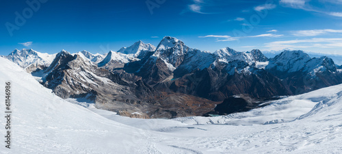 Panoramic view of Himalayas from Mera peak photo