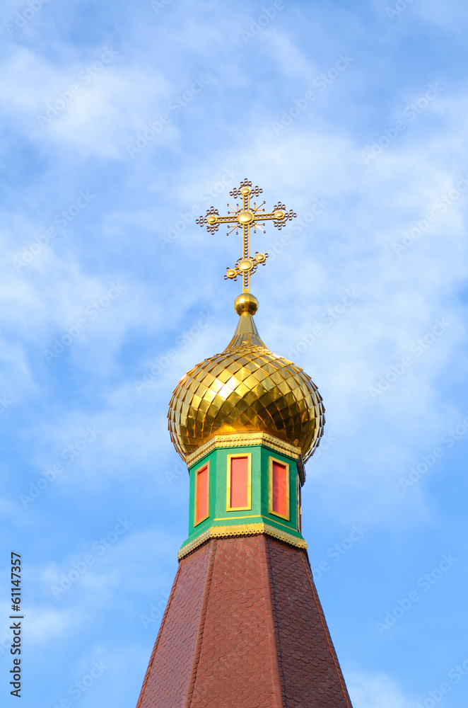 Detail take of a traditional orthodox church tower