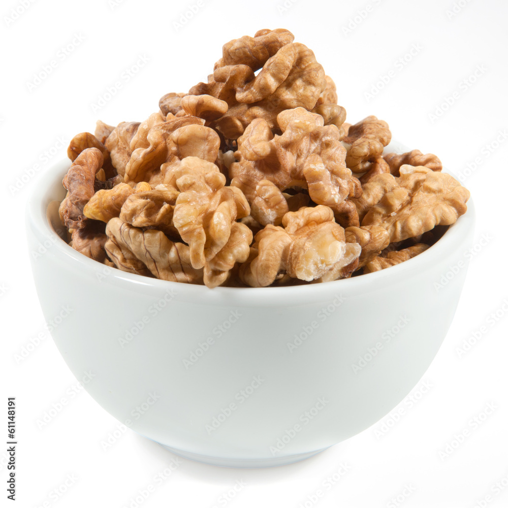 Walnut kernel in the bowl