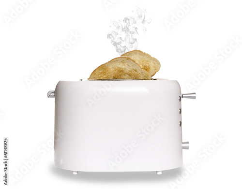 Toast popping out of a toaster