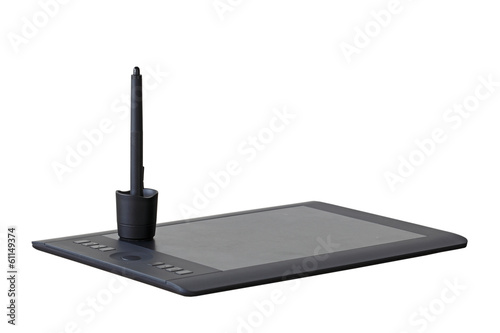 Graphic pen tablet isolated on white background