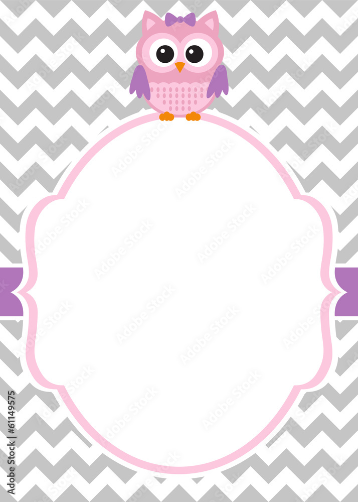 Owl invitation card template Stock Vector | Adobe Stock
