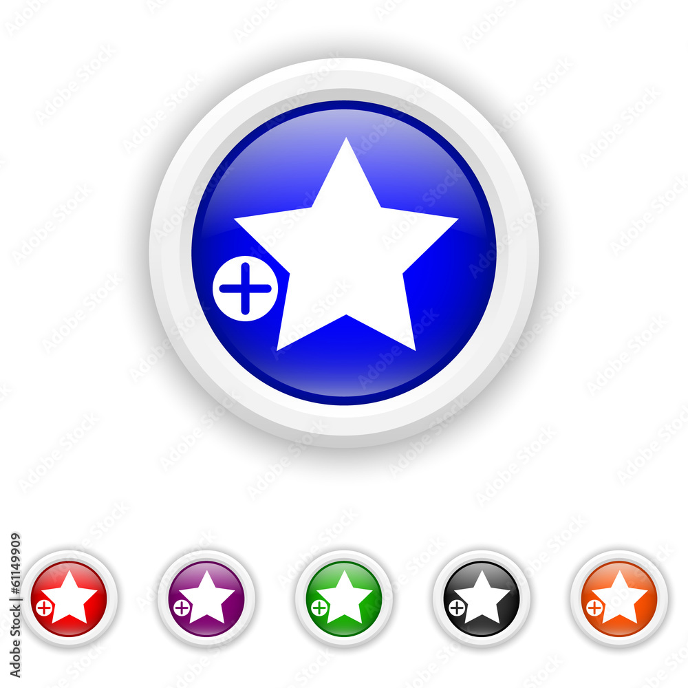 Add to favorites icon - six colours set vector Add to favorites icon - six colours set vector