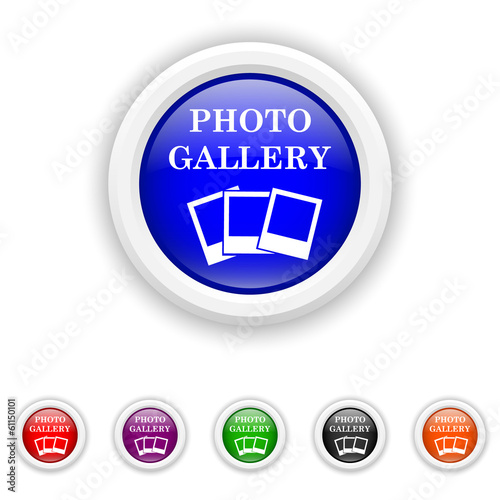 Photo gallery icon - six colours set vector