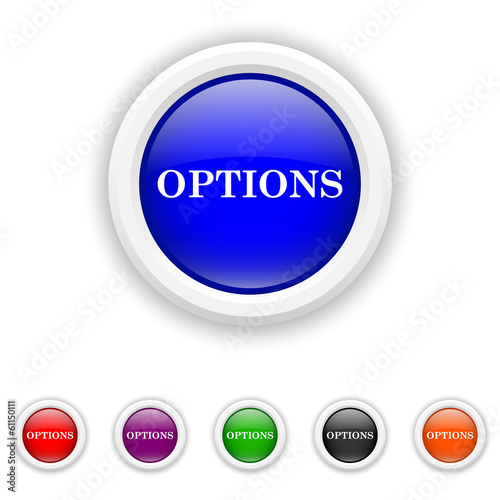 Options icon - six colours set vector