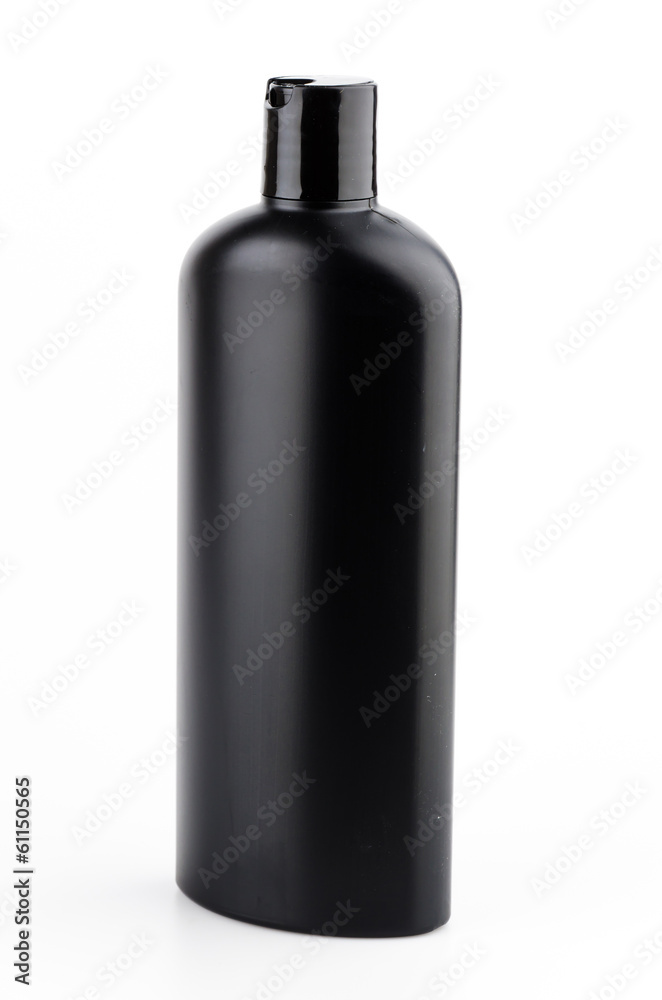 black plastic bottle lotion isolated white background black plastic bottle lotion isolated white background