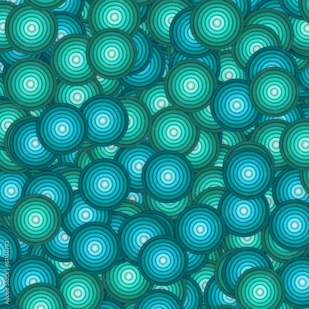 3d concentric circle pattern backdrop in blue green