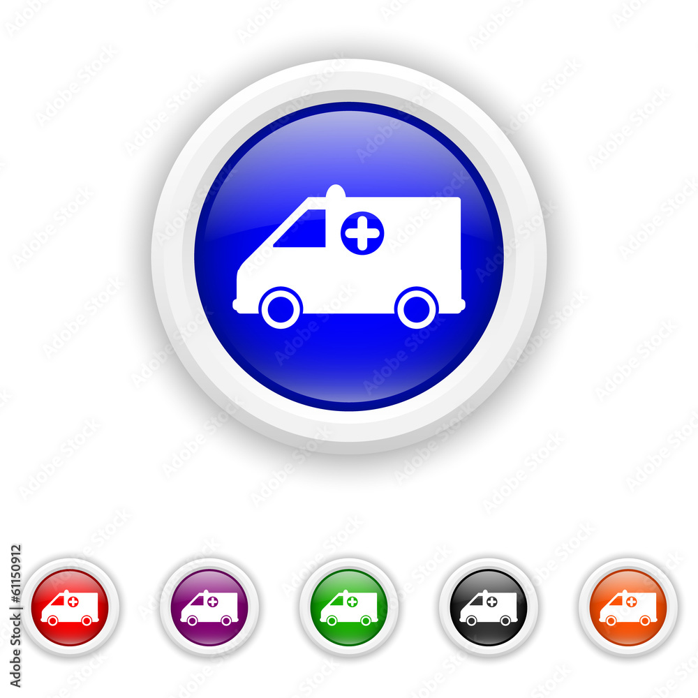 Ambulance icon - six colours set vector Ambulance icon - six colours set vector